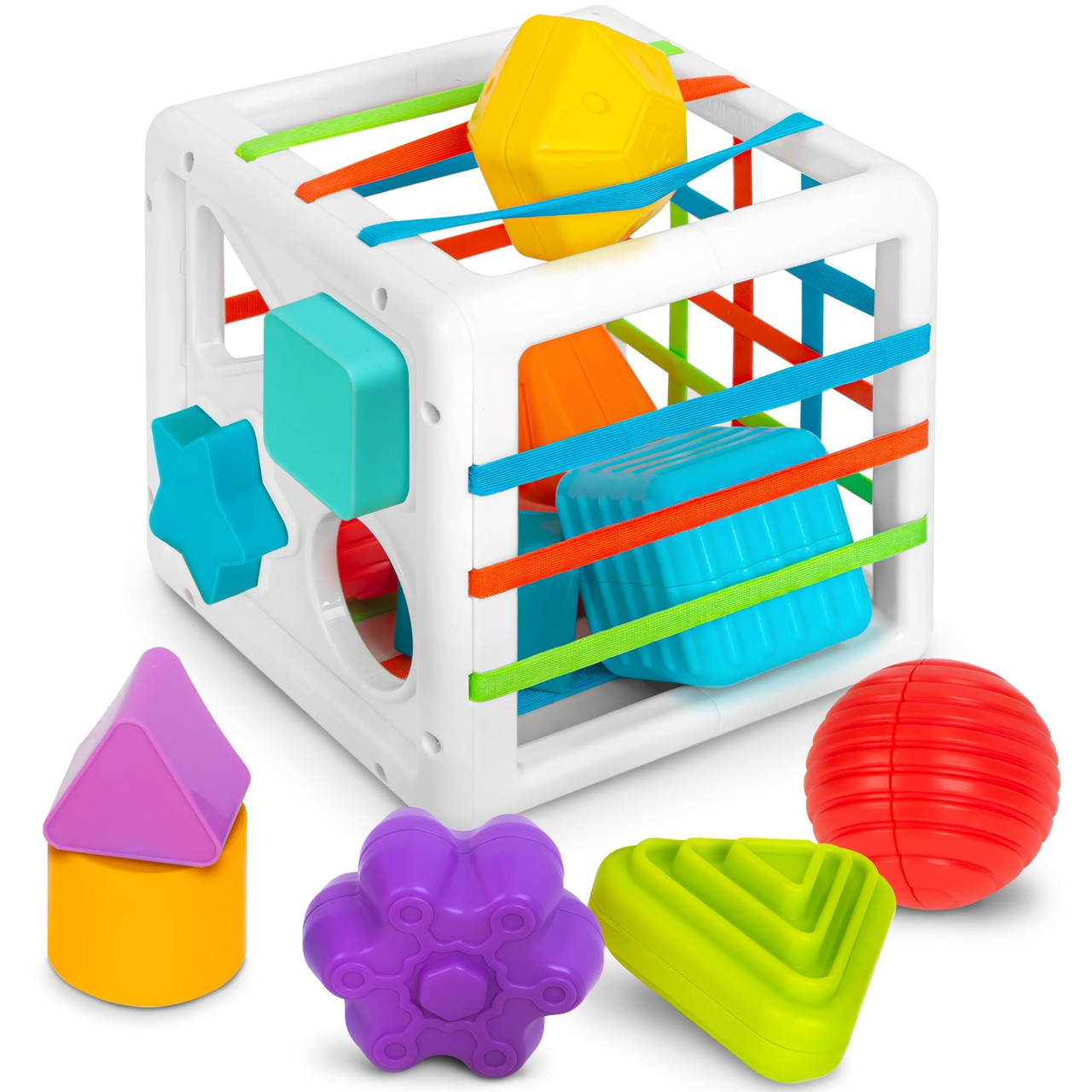 Playkidiz Shape Sorter Baby Toys, Sorting & Stacking Blocks Toy