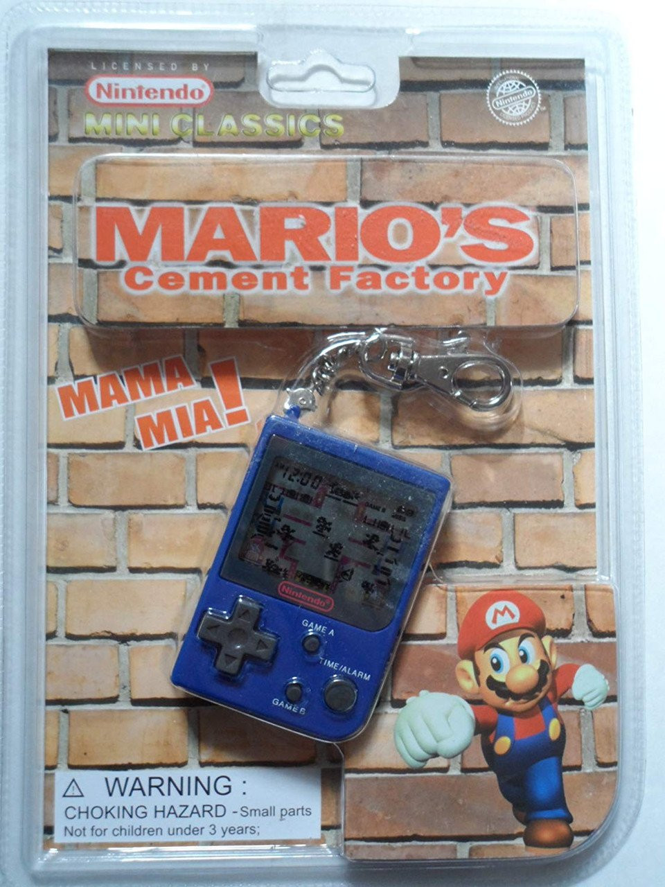 1998 Nintendo Mini Classics: Mario's Cement Factory / Hand-Held Game  W/Attached Keychain