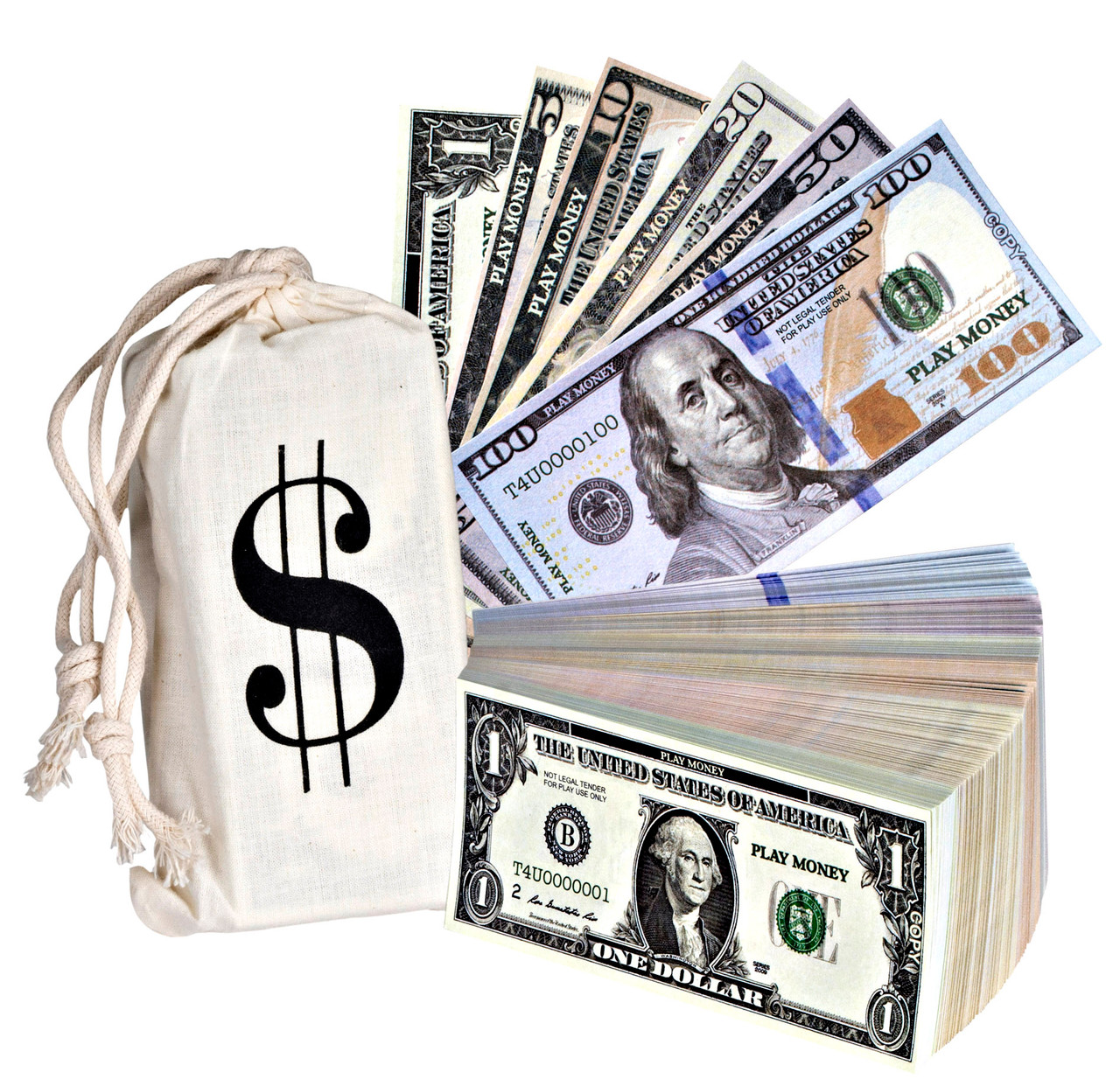 Pretend Dollar Bills Realistic Double Sided Money Stack That Looks Real Small Bills 5 X 2 5 Inches 50 Of Each Amount Play Money 300 Bills Total Toys 4 U Pretend Dollar Bills Realistic Double Sided Money Stack That Looks Real Small Bills 5 X 2 5 Inches 50 Of Each Amount Play Money 300 Bills Total Toys 4 U