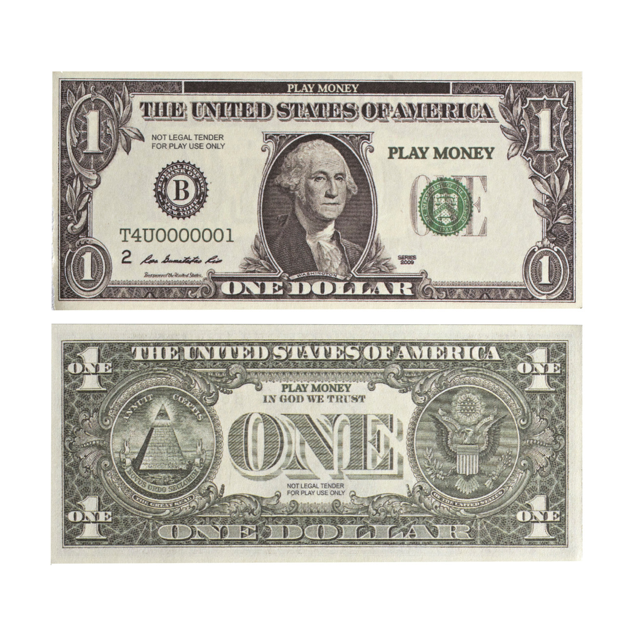 pretend dollar bills realistic double sided money stack that looks real small bills 5 x 2 5 inches 50 of each amount play money 300 bills total toys 4 u