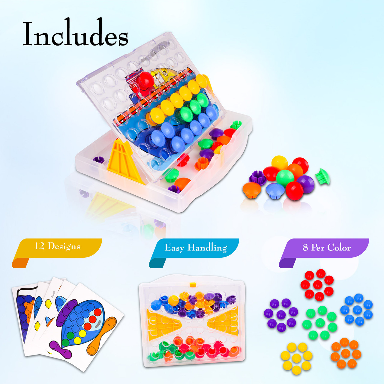 button art color matching mosaic pegboard