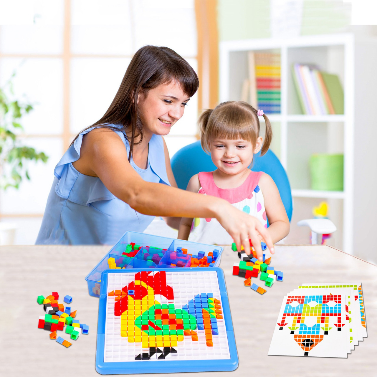 Playkidz: Pegture Set with 505 Larger Pieces + 12 Design Cards 