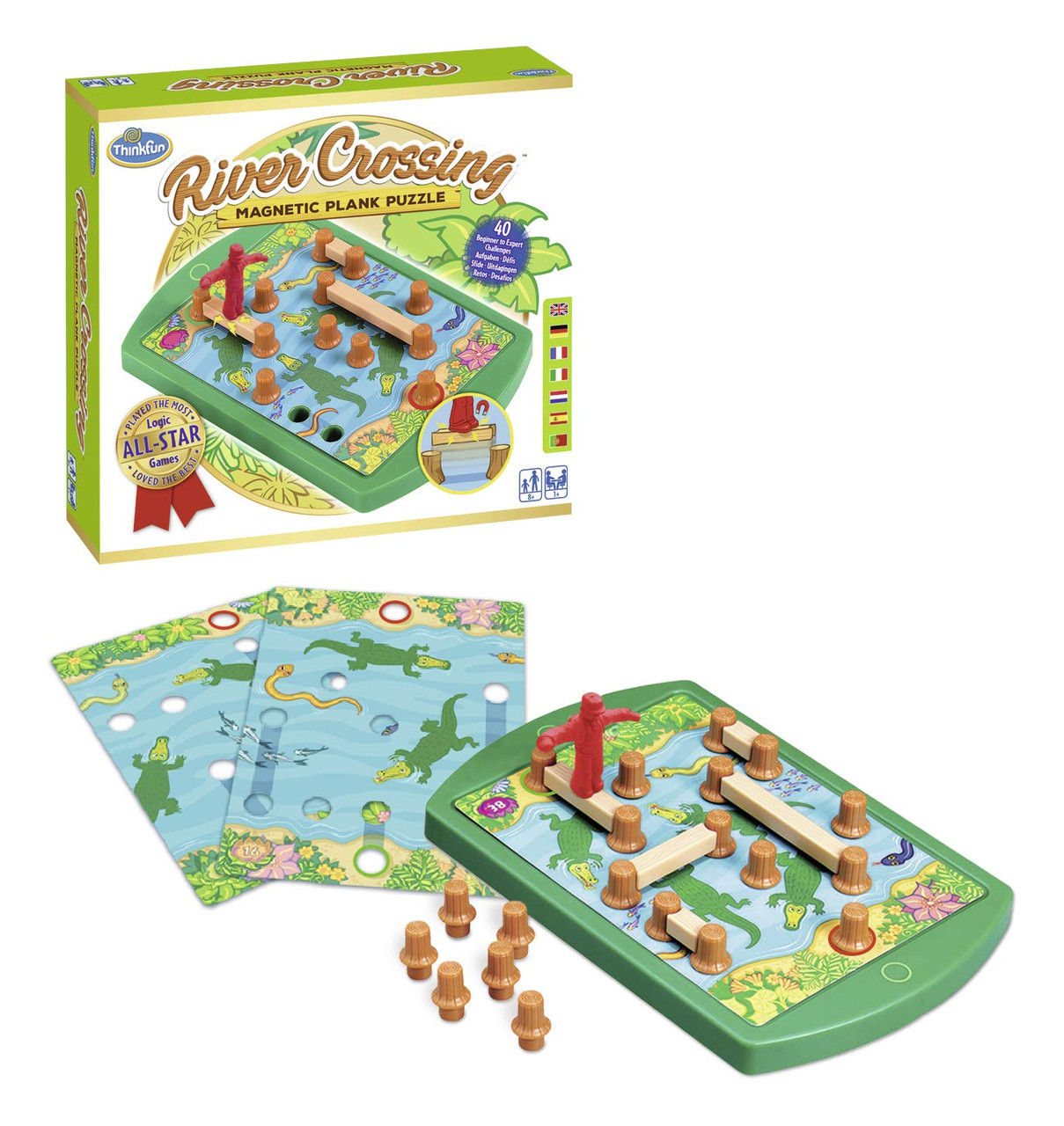 Thinkfun 76349 River Crossing-Magnetic Plank Puzzle, - Toys 4 U