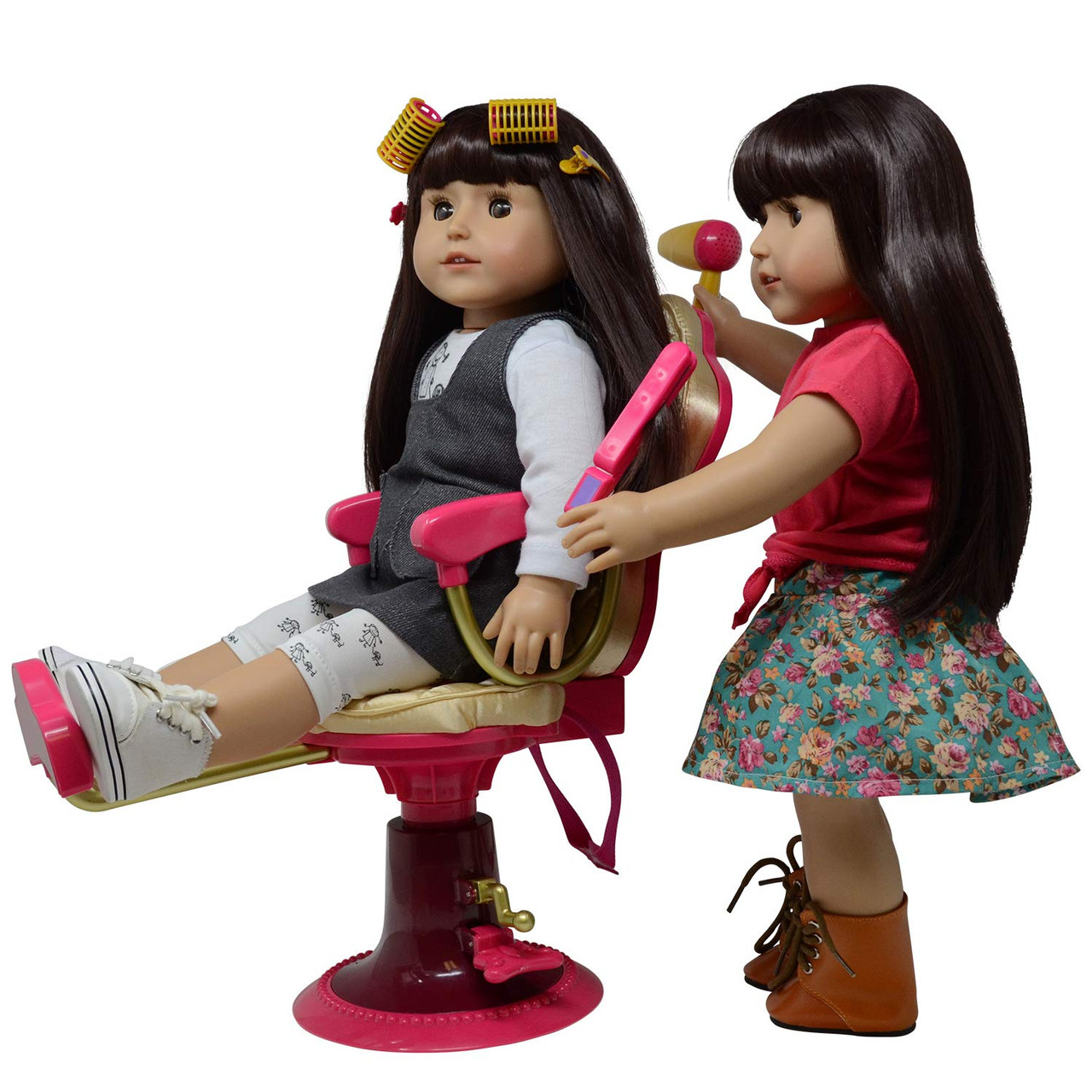 The New York Doll Collection Salon Chair for 18 American Girl Dolls - Hair  Styling Accessories Includes Hair Brush - Fun AG Retro Doll Play Set - Toys  4 U