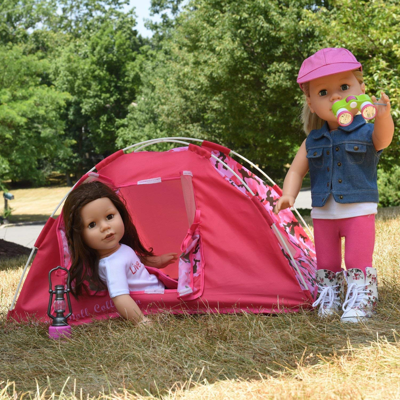 NEW MY LIFE AS Camping Play Set 40 pieces Light Up Fire /& Lantern for 18/" Doll