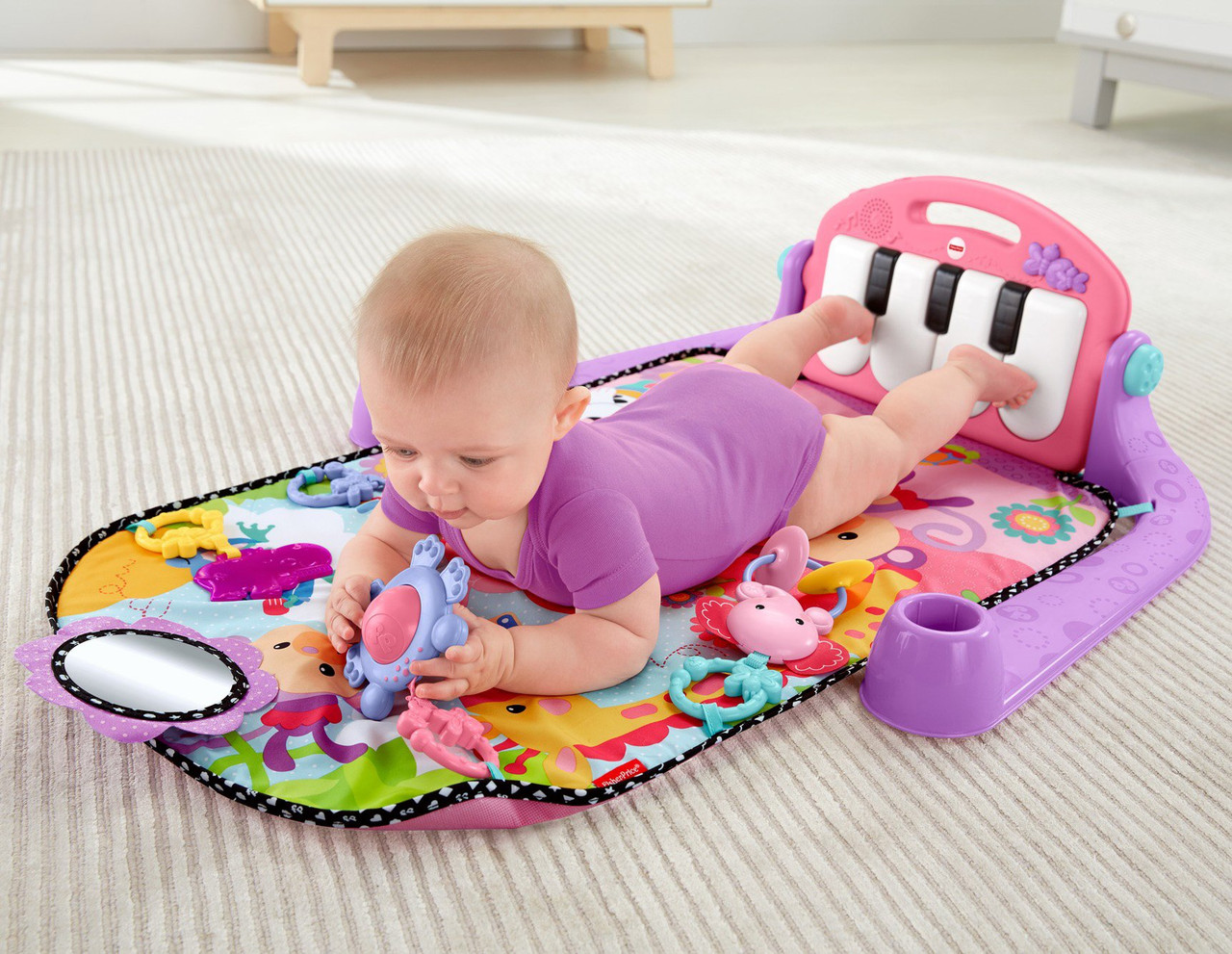 fisher price piano gym pink