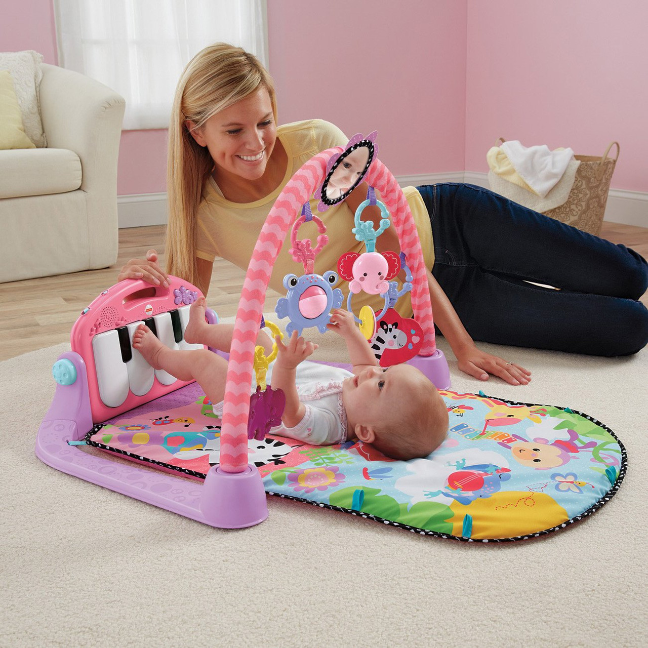 fisher price piano gym pink