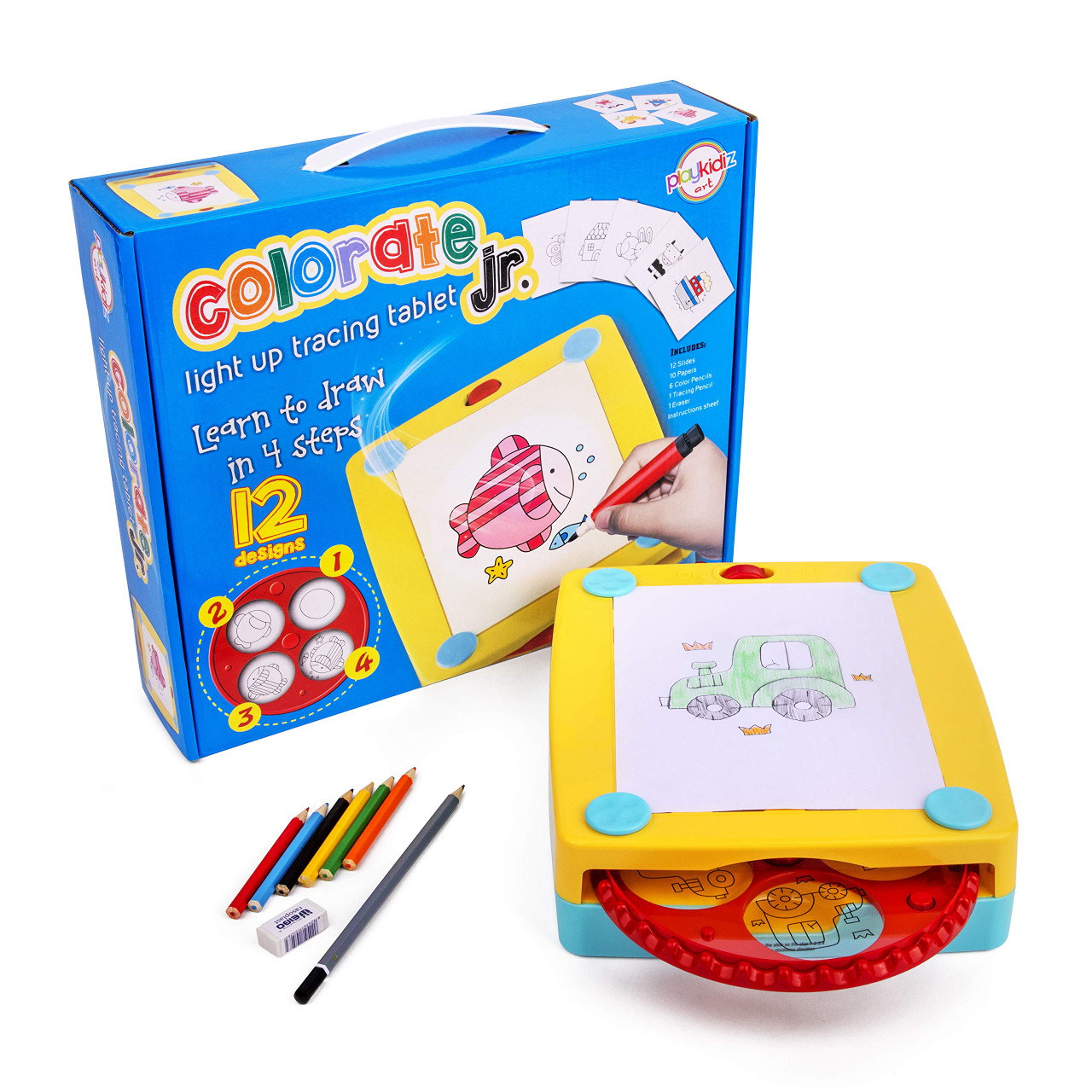 Playkidiz Colorate Jr. Light Up Tracing Tablet, Creative Coloring Pad for  Boys and Girls, Perfect Fun Birthday Gift for Kids Of All Ages - Toys 4 U