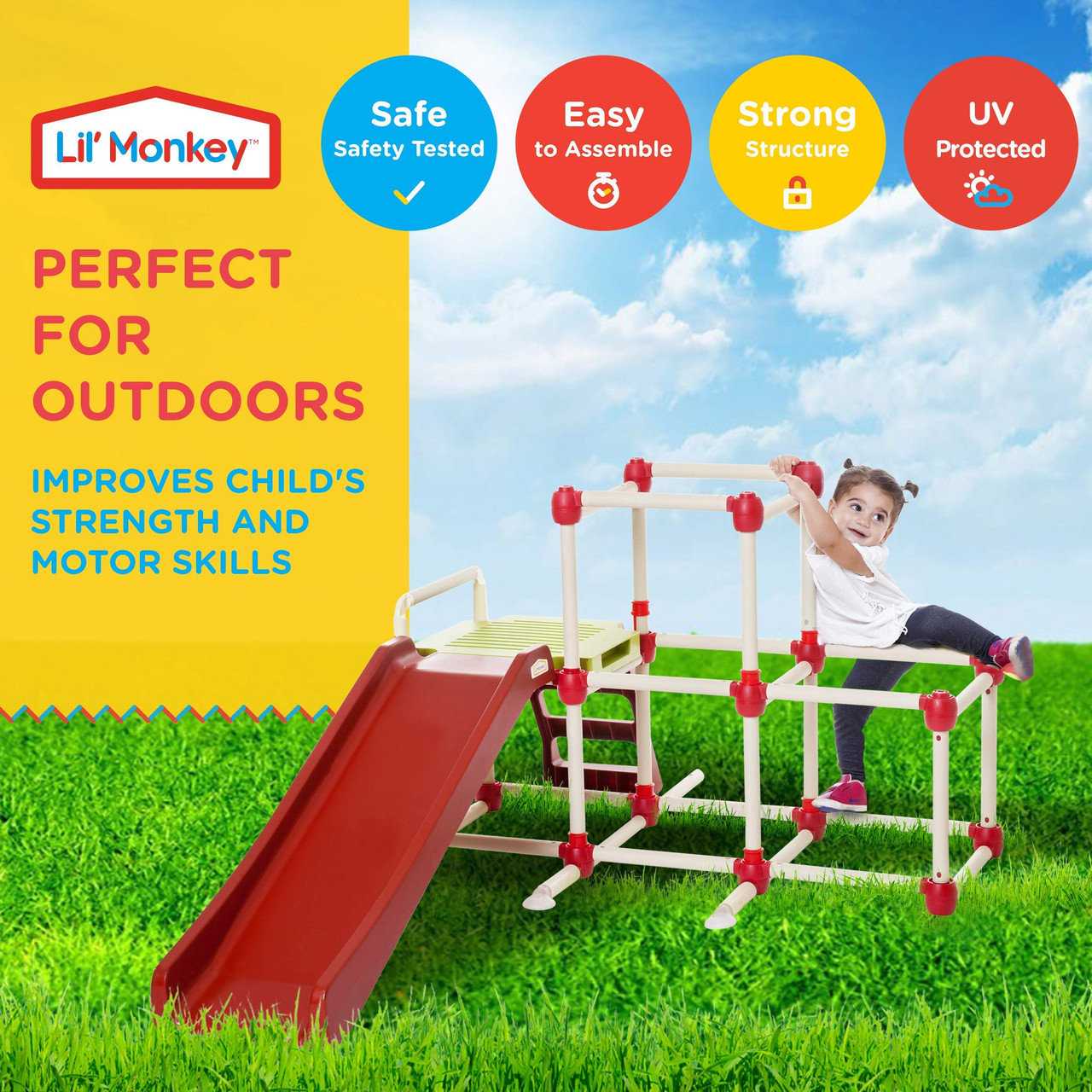 Lil\' Monkey Gym, Outdoor than Olympus Less Jungle - - U Play Within Toys Climber 4 For Toddler Equipment and Playground Kids Minute Folds Indoor One 