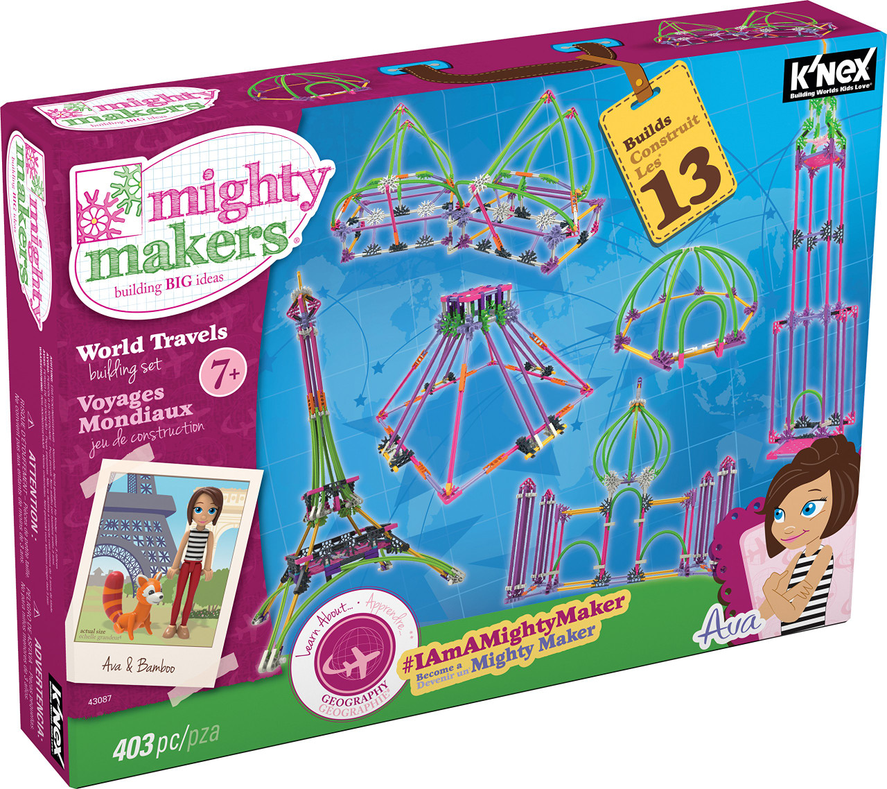 K'NEX Mighty Makers – World Travels Building Set – 403 Pieces