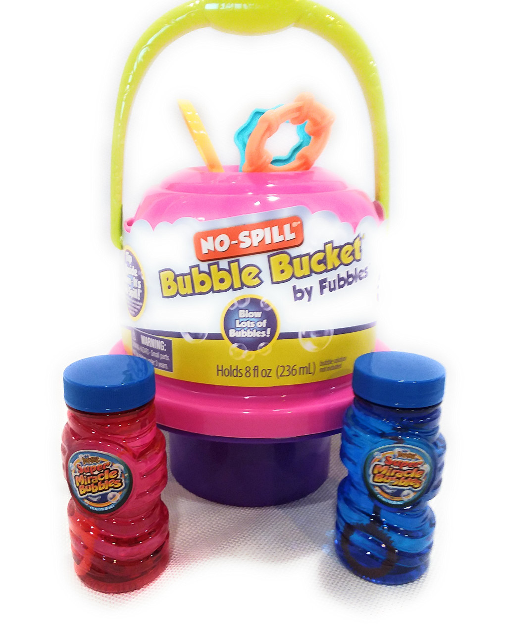 Bubble Play Bubble Bucket - No Spill Pail for Kids w/ [2] Removable Bubble  Blower Wands, Easy