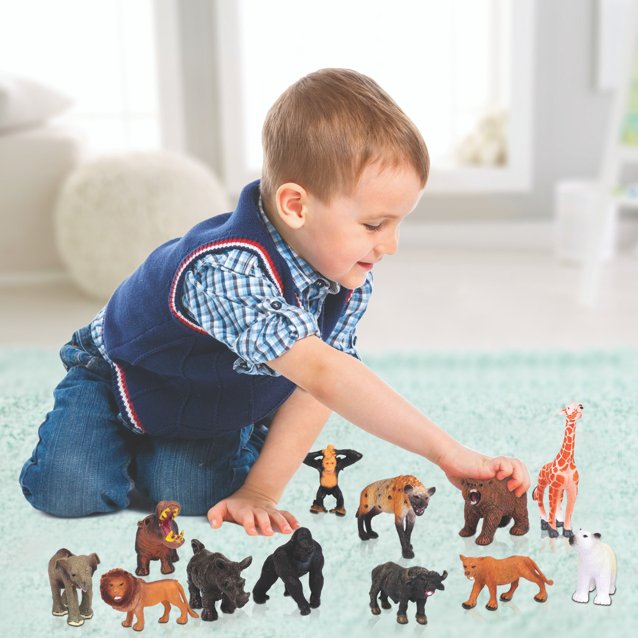 Animal Figures, Jungle Animal Toy Set 12 Pieces, Playkidz toys