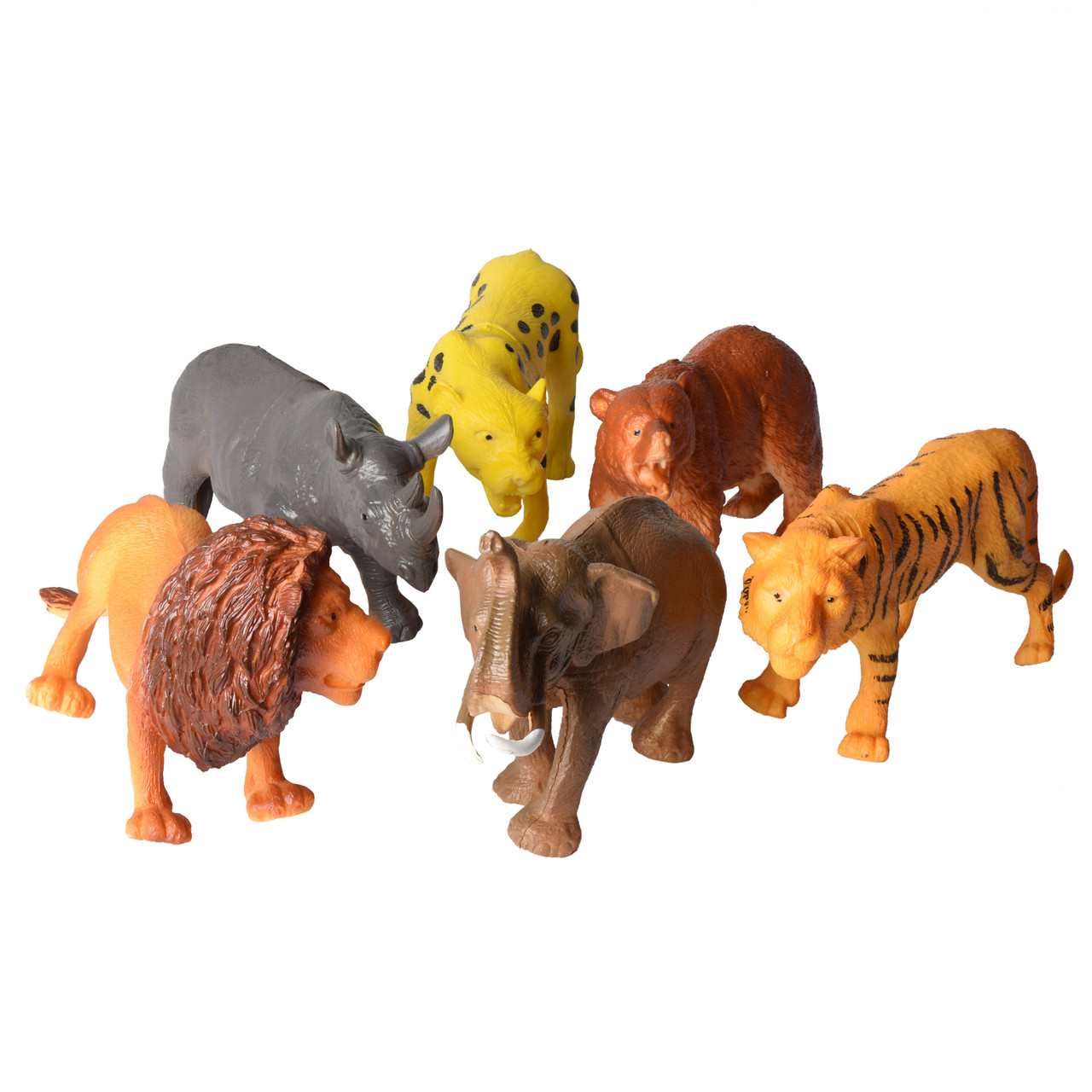 Animal Figures, Jumbo Jungle Animal Toy Set 12 Pieces, Playkidz toys Realistic Wild Vinyl for Kids, Toddler, Child, Plastic Animal Party Learning Forest Farm Animal Toys Playset. - Toys 4 U