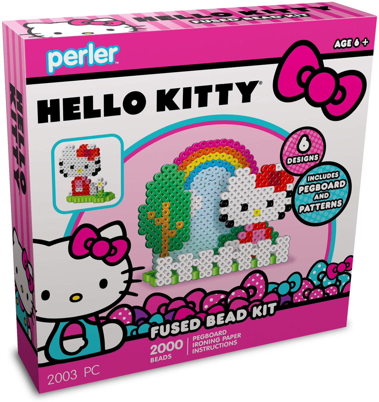 hellokitty, Hello Kitty beadsprite, made of Perler fuse bea…