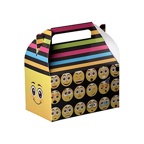 Hammont Emoji Paper Treat Boxes - 6.25" x 3.75" x 3.5" (10 Pack)