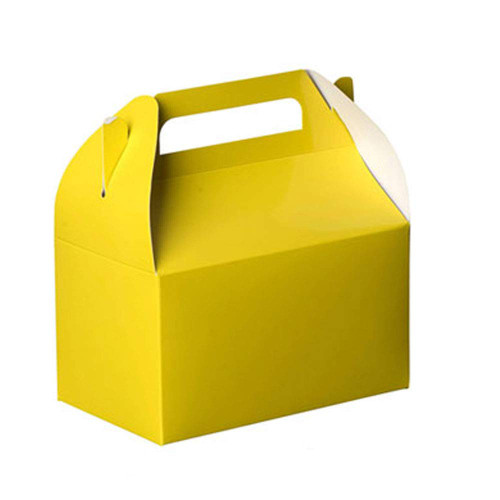 Hammont Yellow Colored Paper Treat Boxes - 6.25" x 3.75" x 3.5" (10 Pack)