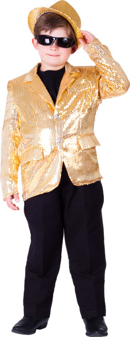 Fully lined Gold Sequin Jacket For Kids By Dress Up America