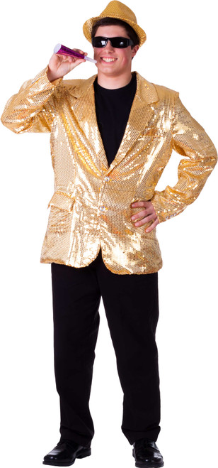 Fully lined Gold Sequin Jacket for Adult By Dress Up America