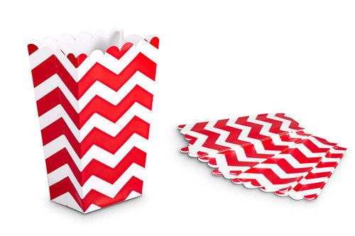 5 Pack Chevron Party Favor Paper Bags/Box (5.5" x 3.5" x 2.25") Good for Birthday Party ETC. Also good for Popcorn