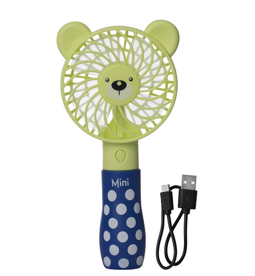 Kidstech Mini Hand Held Fan - Operated with USB Rechargeable Battery - Cooling Electric Fan, Best for Outdoor Traveling - Colors May Vary