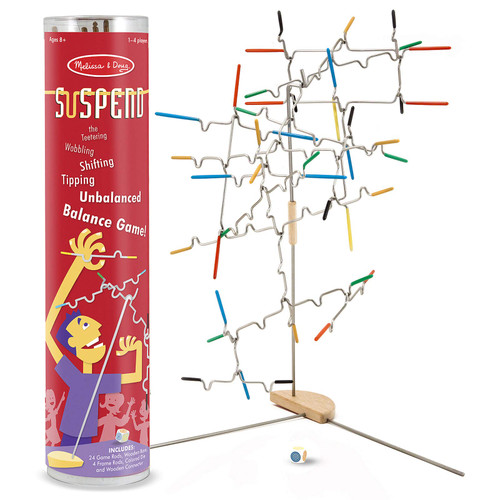 Melissa & Doug Suspend Family Game, Classic Games, Exciting Balancing Game, Develops Hand-Eye Coordination, 12.5" H x 2.8" W x 2.8" L