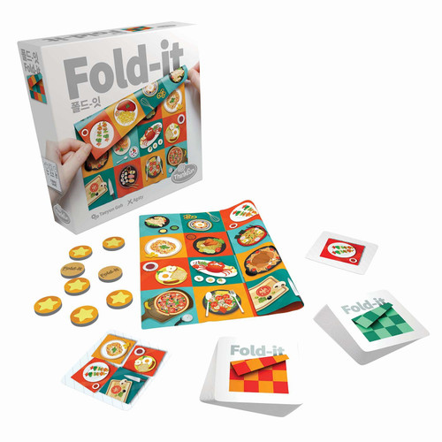 Think Fun Fold-It Brainteaser Challenge Game - Innovative Folding Game Using Soft Cloth