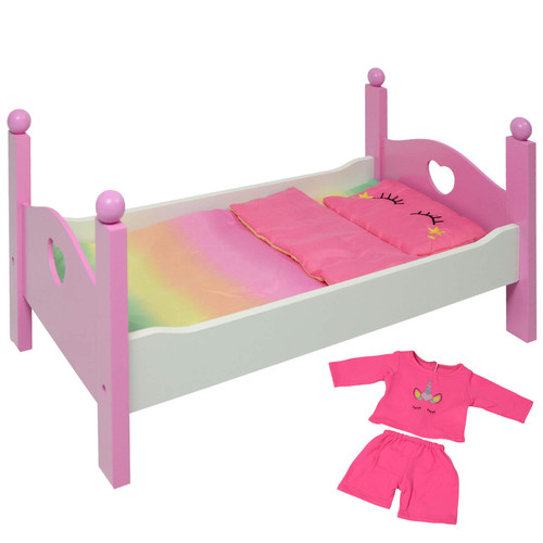 Wooden Doll Bed fits 18 Inch and American Girl Dolls