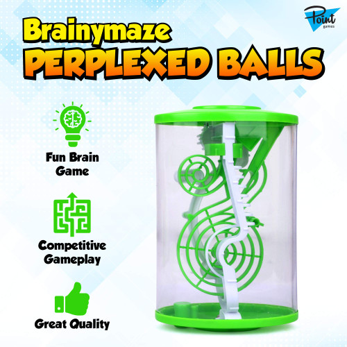 Point Games BrainyMaze Perplexed Balls - Elliptic Cylinder Maze Puzzle Game - Brain Teaser Developmental & Interactive Puzzle, Test Stabilizing Skills Ages 8+