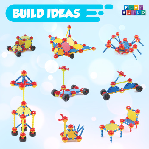 Play Build STEM Building Toys, 300 Piece Stem Learning Toy Kits for Kids Creative & Educational Building Blocks for Boys & Girls Ages 3+