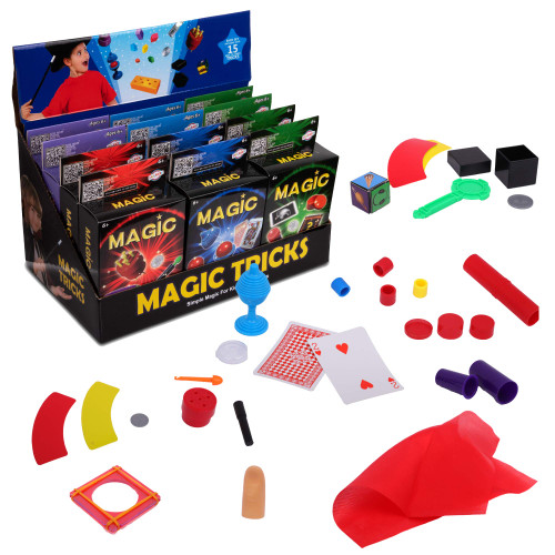 Playkidz 12 Packs of Magic Trick for Kids - Party Favors Magic Set with Over 15 Tricks Each, Made Simple, Magician Pretend Play, Birthday, Indoor/Outdoor Fun Games