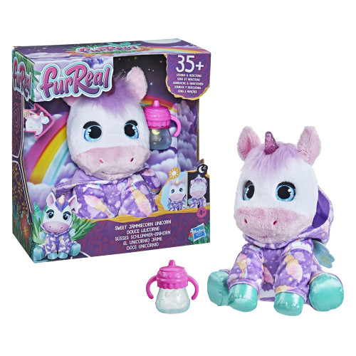 FurReal Sweet Jammiecorn Unicorn Interactive Plush Toy, Light-Up Toy with 30+ Sounds and Reactions, Unicorn Soft Toy, Ages 4 and Up