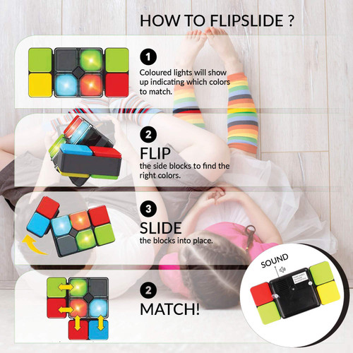  Flipslide Game - Electronic Handheld Game, Addictive  Multiplayer Puzzle Game of Skill, Flip, Slide & Match Colors to Beat the  Clock, 4 Thrilling Game Modes, Ages 8+