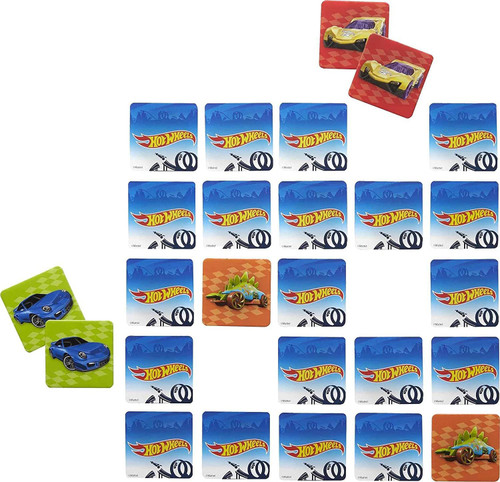 Hot Wheels Make-A-Match Card Game, put together the same  Colors, Images & Shapes, 56 Cards for 2 to 4 Players, Gift for Kids Ages 3 Years & Older