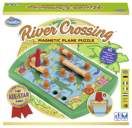 Thinkfun 76349 River Crossing-Magnetic Plank Puzzle,