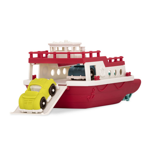 Wonder Wheels by Battat – Ferry Boat – Floating Bath Toy Boat with Cars For Toddlers Age 1 & Up (3 Pc).