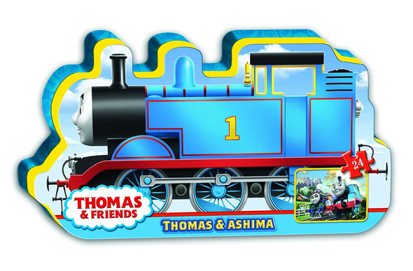 Ravensburger Thomas & Friends: Thomas & Ashima in Train Shaped Box Floor Puzzle 24 Piece Jigsaw Puzzle for Kids – Every Piece is Unique, Pieces Fit Together Perfectly