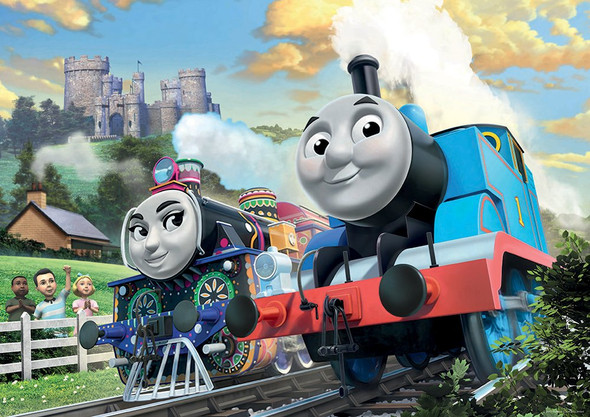 Ravensburger Thomas & Friends: Thomas & Ashima in Train Shaped Box Floor Puzzle 24 Piece Jigsaw Puzzle for Kids – Every Piece is Unique, Pieces Fit Together Perfectly