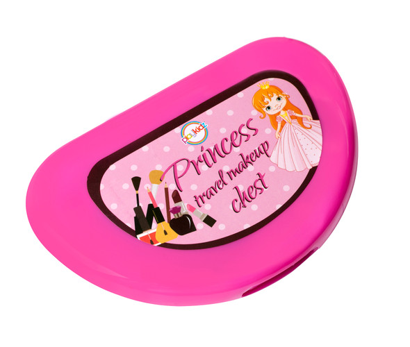 Playkidz: My First Princess Makeup Chest, Girl's All-In-One Travel Cosmetic and Real Makeup Palette with Mirror (Washable)