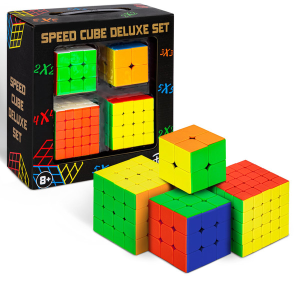 PointGames Speed Cube Set 4 Pack, 2x2 3x3 4x4 5x5 Beginner to Master, Smooth Turning, Magic 3D Puzzle Cube Game, Development Stimulating Toys, Brain Teaser Puzzles, Bundle Set PointGames Speed Cube Set 4 Pack, 2x2 3x3 4x4 5x5 Beginner to Master, Smooth Turning, Magic 3D Puzzle Cube Game, Development Stimulating Toys, Brain Teaser Puzzles, Bundle Set