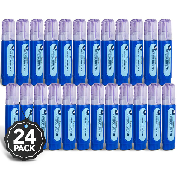 Moore Liquid Correction Pen Box Of 24 - Multi-Purpose Liquid Whiteout with Metal Tip  For School, Office & Home