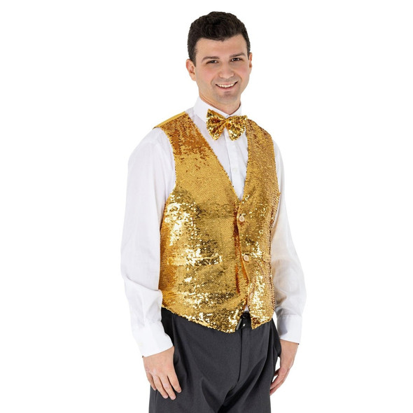 Gold Sequined Vest  2- Adult