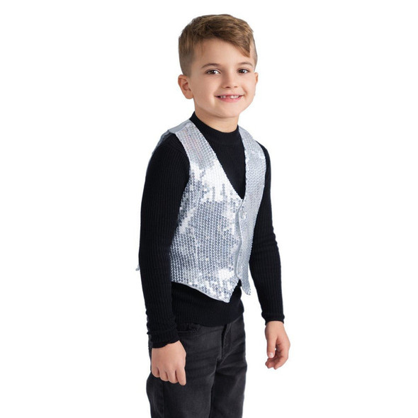 Silver Sequined Vest