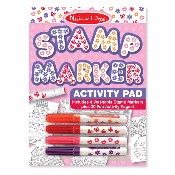 Melissa & Doug Stamp Marker Activity Pad - Butterflies, Hearts, Flowers, and Stars (Great Gift for Girls and Boys - Best for 4, 5, 6, 7, 8 Year Olds and Up)