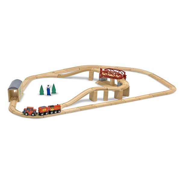 Melissa & Doug Swivel Bridge Train Set