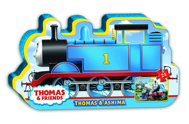 Ravensburger Thomas & Friends: Thomas & Ashima in Train Shaped Box Floor Puzzle 24 Piece Jigsaw Puzzle for Kids – Every Piece is Unique, Pieces Fit Together Perfectly