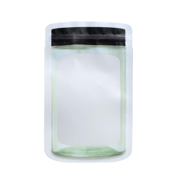 Jar Shape Zipper Airtight Seal Bag-Kitchen Organizer Food Storage Reusable and Leakproof Saver Bags Black Cover Middle Size 5"x7.5" (10 Pack)