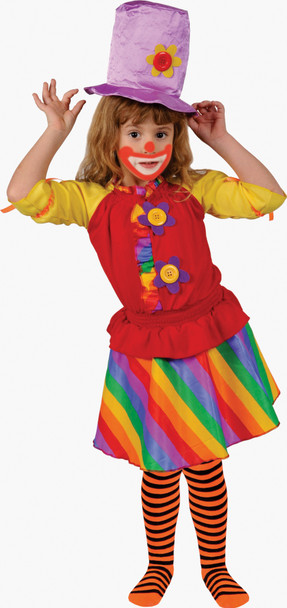 Rainbow Girl's Clown Costume By Dress Up America