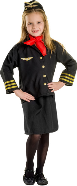 Girl Flight Attendant Costume Set By Dress Up America