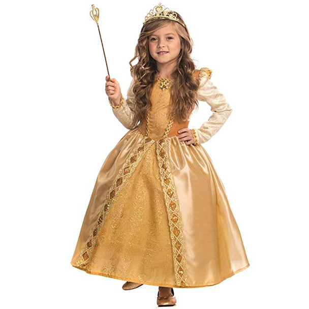 Majestic Golden Princess Costume for Girls By Dress Up America