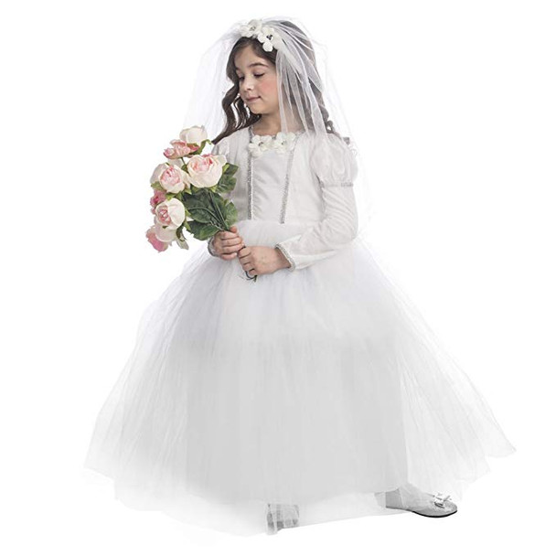 Bridal Princess Costume Pretty Little Wedding Dress Costume for Girls By Dress Up America